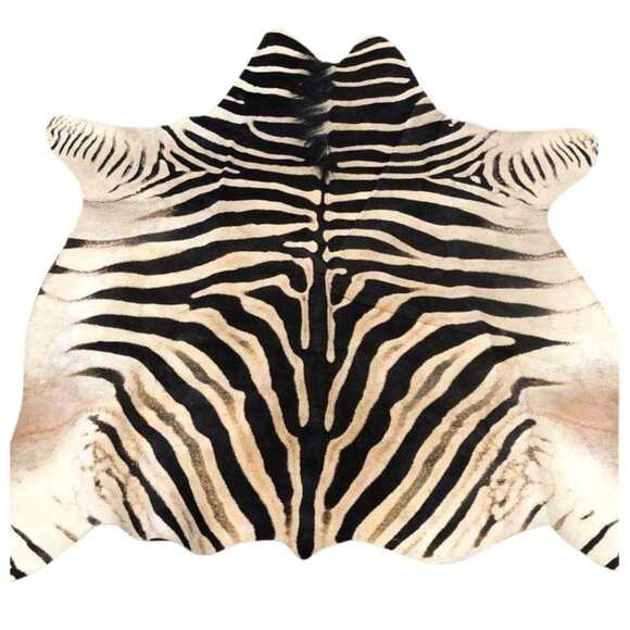 Faux Zebra Print Decorative Rug - Picture 1 of 5